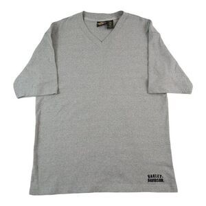 Harley Davidson V Neck Thick Cotton T Shirt Short Sleeve Mens‎ Large